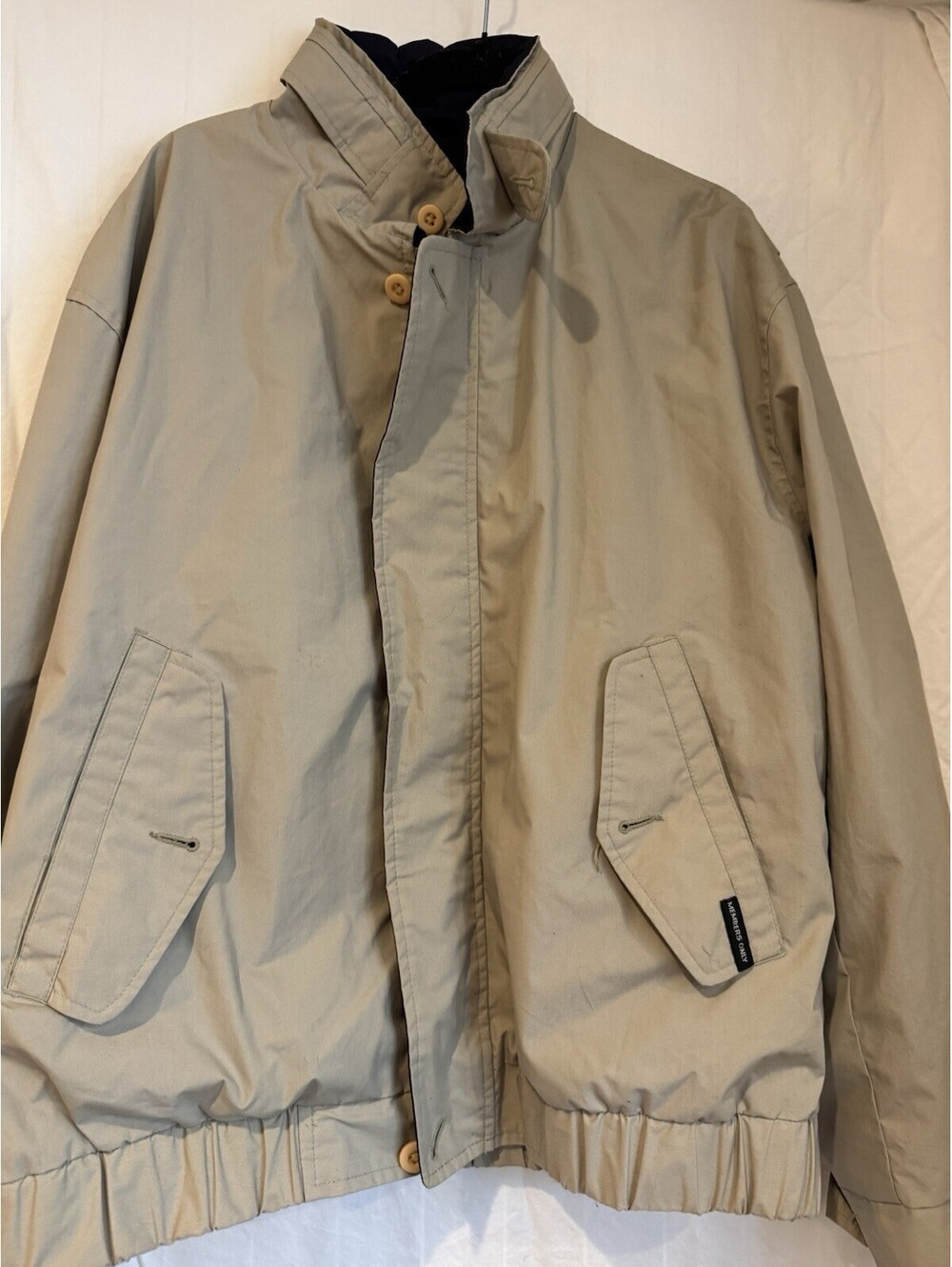 Members Only Vintage Bomber Jacket Full Zip Snap Button Collar Pockets L